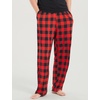 GYS Mens Bamboo Viscose Pajama Pants Sleep Lounge Bottoms(Red Plaid)