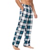 GYS Mens Bamboo Viscose Pajama Pants Sleep Lounge Bottoms(White & Green Plaid)