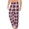 GYS Mens Bamboo Viscose Pajama Pants Sleep Lounge Bottoms(White & Red Plaid)