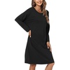 GYS Women’s Bamboo Viscose Cooling Nightgown for Hot Flashes(Black)