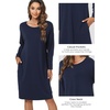 GYS Women’s Bamboo Viscose Cooling Nightgown for Hot Flashes(Navy)