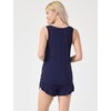 GYS Women’s Bamboo Viscose Cooling Tank Pajama Set(Navy)