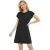 GYS Women’s Bamboo Viscose Crew Neck Nightgown, Cooling for Hot Flashes(Black)