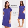 GYS Women’s Bamboo Viscose Crew Neck Nightgown, Cooling for Hot Flashes(Blue Violet)