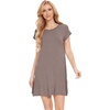 GYS Women’s Bamboo Viscose Crew Neck Nightgown, Cooling for Hot Flashes(Camel)