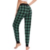 GYS Women’s Bamboo Viscose Jogger Pajama Pants(Black Green Plaid)
