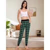 GYS Women’s Bamboo Viscose Jogger Pajama Pants(Black Green Plaid)