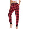 GYS Women’s Bamboo Viscose Jogger Pajama Pants(Black Red Plaid)