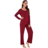 GYS Women’s Bamboo Viscose Long Sleeve Pajamas Set(A- Wine)