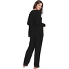 GYS Women’s Bamboo Viscose Long Sleeve Pajamas Set(B- Black)