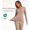 GYS Women’s Bamboo Viscose Long Sleeve Pajamas Set(B- Camel)