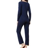 GYS Women’s Bamboo Viscose Long Sleeve Pajamas Set(B- Navy)