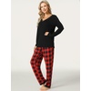 GYS Women’s Bamboo Viscose Long Sleeve Pajamas Set(B- Red Plaid)