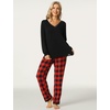 GYS Women’s Bamboo Viscose Long Sleeve Pajamas Set(B- Red Plaid)