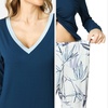 GYS Women’s Bamboo Viscose Long Sleeve Pajamas Set(C- Ink Blue)