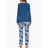 GYS Women’s Bamboo Viscose Long Sleeve Pajamas Set(D- Fog Blue/Plants)