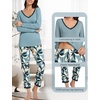 GYS Women’s Bamboo Viscose Long Sleeve Pajamas Set(D- Pewter/Plants)
