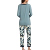 GYS Women’s Bamboo Viscose Long Sleeve Pajamas Set(D- Pewter/Plants)