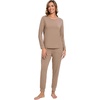 GYS Women’s Bamboo Viscose Pajama Set, Cooling for Hot Flashes(Camel)