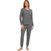 GYS Women’s Bamboo Viscose Pajama Set, Cooling for Hot Flashes(Dark Heather Grey)