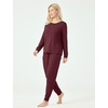 GYS Women’s Bamboo Viscose Pajama Set, Cooling for Hot Flashes(Ficus Red)