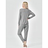 GYS Women’s Bamboo Viscose Pajama Set, Cooling for Hot Flashes(Heather Grey Stripe)