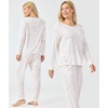 GYS Women’s Bamboo Viscose Pajama Set, Cooling for Hot Flashes(White Stars)