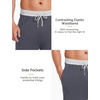 LazyCozy Bamboo Viscose Men’s Pajama Pants with Pockets Soft Lightweight Lounge Pants(Dark Grey)