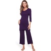 GYS Bamboo Viscose Capri Pajamas for Women Set, Soft 3/4 Sleeve Sleepwear(Purple)
