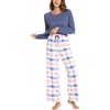 GYS Bamboo Viscose Cooling Long Sleeve Pajamas for Women(A- Blue Plaid)