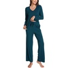 GYS Bamboo Viscose Cooling Long Sleeve Pajamas for Women(B- Lyons Blue)
