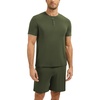 GYS Bamboo Viscose Men’s Cooling Pajama Sets Short Sleeve Sleep Set(Army Green)
