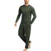 GYS Bamboo Viscose Men’s Pajama Sets, Comfy Long Sleeve Sleepwear(Army Green)