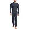 GYS Bamboo Viscose Men’s Pajama Sets, Comfy Long Sleeve Sleepwear(Midnight Blue)