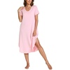 GYS Bamboo Viscose Nightgowns for Women Short Sleeve Sleep Shirt(Pink)