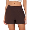 GYS Bamboo Viscose Pajama Shorts for Women, Casual Micro Mini Lounge Shorts(Dark Brown)