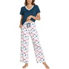 GYS Bamboo Viscose Pajamas for Women Cooling Sleepwear for Hot Flashes(Deep Pink Dots)