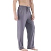 GYS Mens Bamboo Viscose Pajama Pants Sleep Lounge Bottoms(Dark Grey)