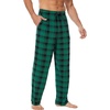GYS Mens Bamboo Viscose Pajama Pants Sleep Lounge Bottoms(Green Plaid)