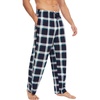 GYS Mens Bamboo Viscose Pajama Pants Sleep Lounge Bottoms(Navy & Green Plaid)