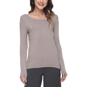 GYS Bamboo Viscose Long Sleeve Pajama Tops for Women(Style a – Taupe)