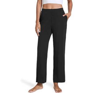 GYS Bamboo Viscose Pajama Pants for Women, Ultra-Soft Lightweight Bottoms(Black)