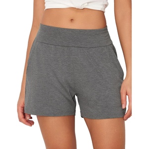 GYS Bamboo Viscose Pajama Shorts for Women, Casual Micro Mini Lounge Shorts(Dark Heather Grey)