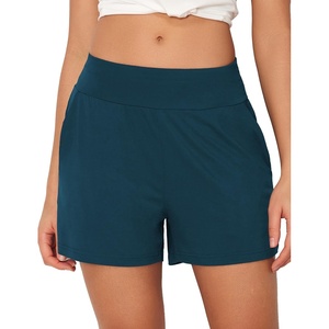 GYS Bamboo Viscose Pajama Shorts for Women, Casual Micro Mini Lounge Shorts(Peacock Blue)