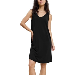 GYS Cooling Bamboo Viscose Nightgowns for Women(Black)