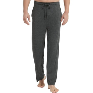 GYS Mens Bamboo Viscose Pajama Pants Sleep Lounge Bottoms(Dark Heather Grey)