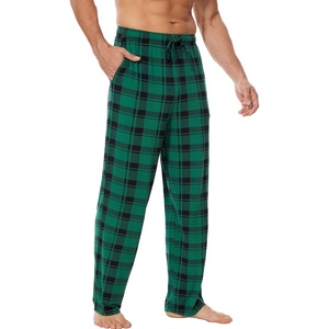 GYS Mens Bamboo Viscose Pajama Pants Sleep Lounge Bottoms(Green Plaid)