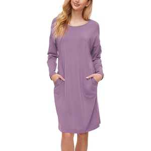 GYS Women’s Bamboo Viscose Cooling Nightgown for Hot Flashes(Purple)