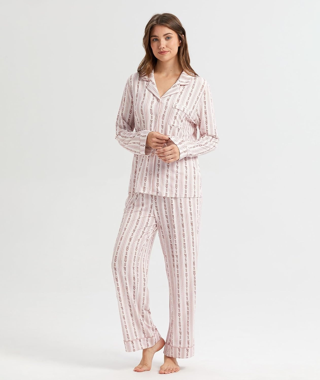 image:imageGYS Bamboo Viscose Long Sleeve Pajamas for WomenEndless Love