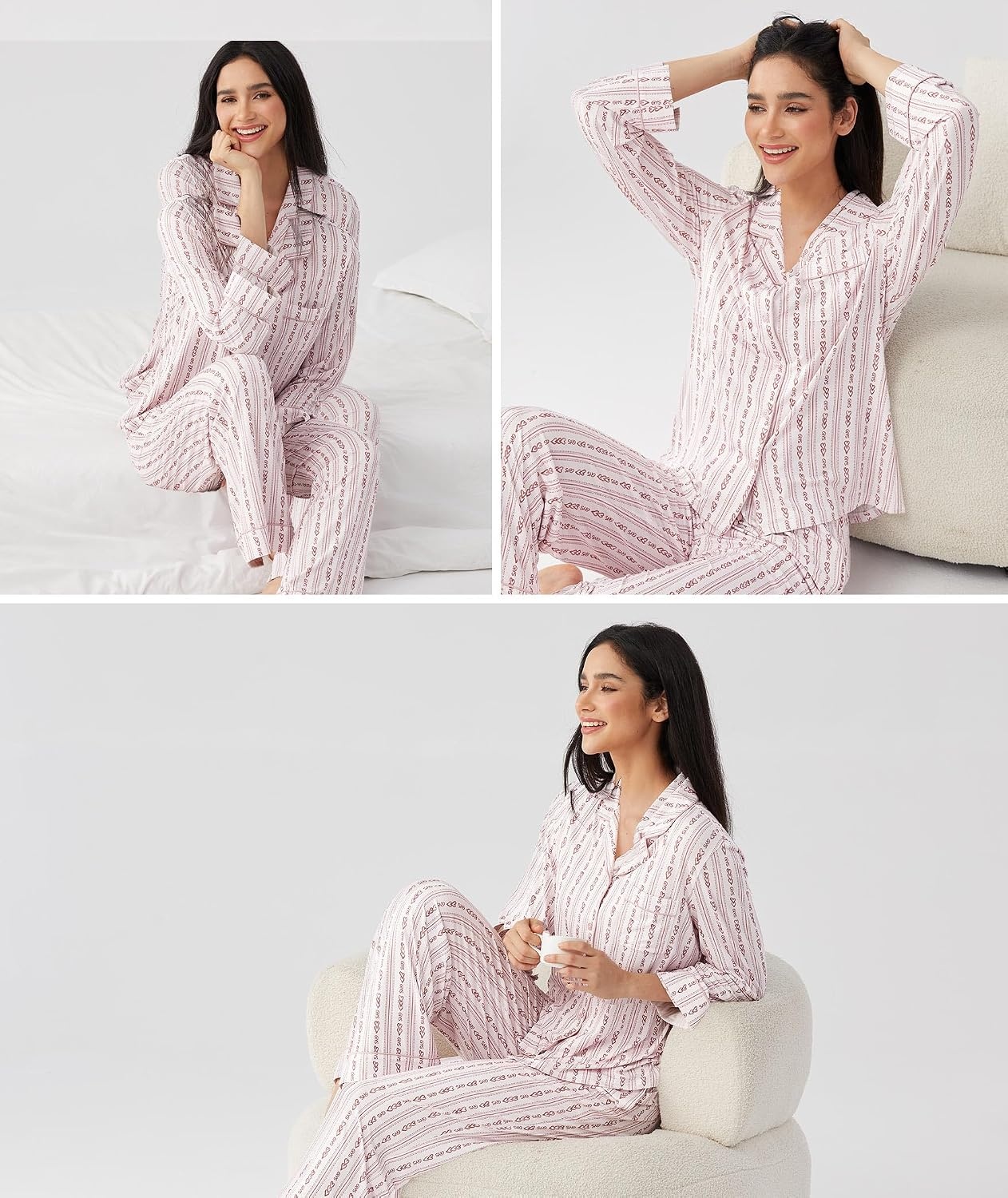 image:imageGYS Bamboo Viscose Long Sleeve Pajamas for WomenEndless Love